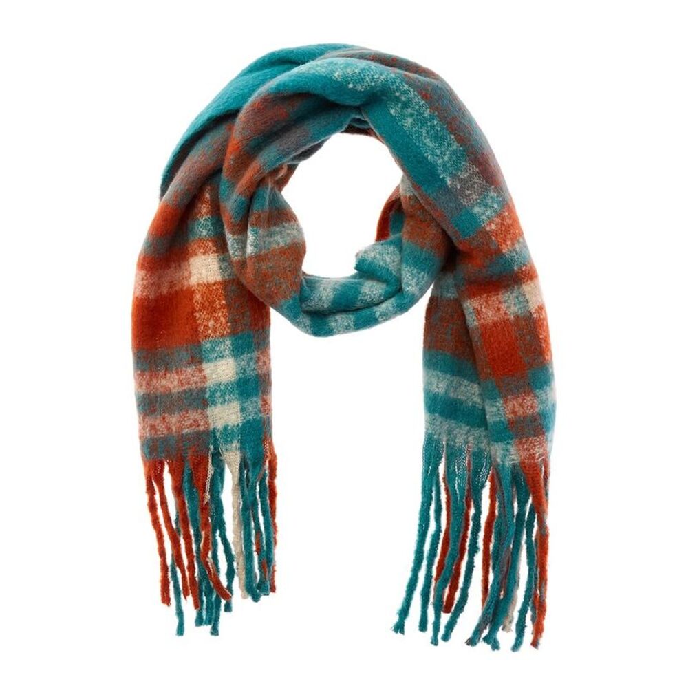 La Fiorentina Plush Fringe Scarf, Green